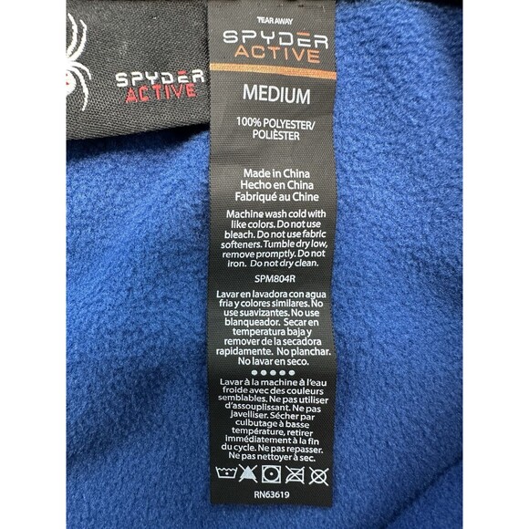 Spyder Active Hooded Sweatshirt Men's Medium Blue ProWeb Drawstring Breathable - Picture 5 of 8